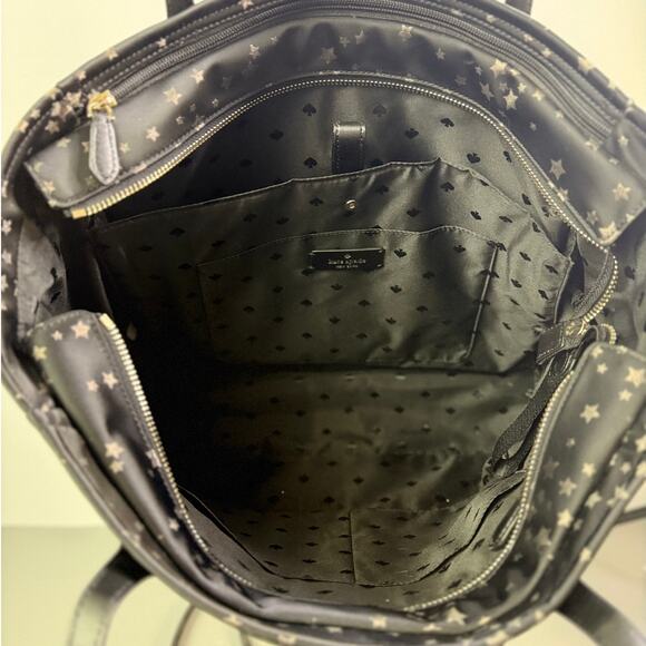 Kate Spade New York Black Star Print Nylon Tote Bag Excellent Condition Preloved - Picture 5 of 6